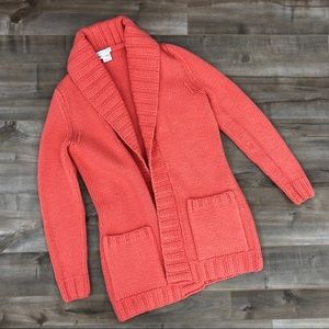 Celine chunky cashmere open front pocket cardigan